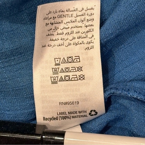 Style & Co Boho Lace Inset Shirt Size XL Turquoise/Aqua V-Neck, Layered Look Hem - Picture 7 of 12